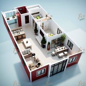 Misura piccola prefabbricata 20ft 40ft della casa Mobile d'acciaio del contenitore della vita moderna per l'ufficio Mobile del caffè della Villa dell'hotel con la piattaforma - Product Image 6