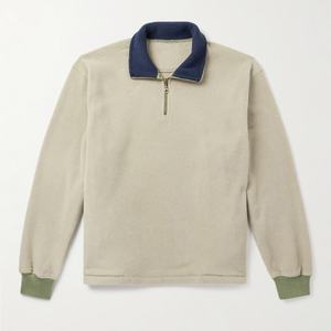 Sudaderas con media cremallera unisex de algodón gris vintage con logotipo personalizado, estilo urbano, para actividades al aire libre, tipo jersey con capucha. - Product Image 1