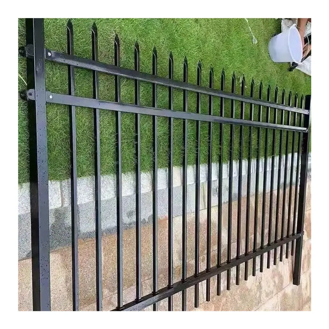 Wholesale Factory solid durable nice iron gate and metal fence wrought iron zinc steel fence panels