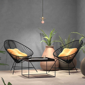 Silla de salón moderna, cojín, muebles de exterior, caña nórdica, silla de ratán de plástico - Product Image 3