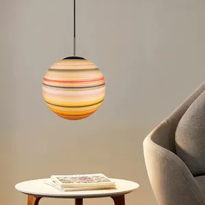 Glass Retro lamp modern design Hanging Light Globe hand blown glass chandelier Vintage Lamp Pendant Lighting