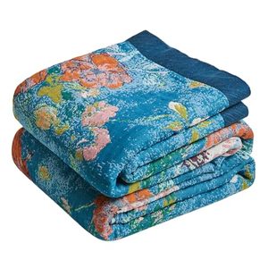 Manta de Sofá Duradera, Tejida, con Bordado Tropical, Estilo Boho, Hecha a Mano, Alfombra Nórdica de Algodón - Product Image 1