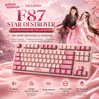 Clavier mécanique F87 Star Destroyer Edition Collab Tri-mode sans fil 2.4G, avec joint, interrupteurs rouges remplaçables à chaud, RGB, pour le jeu et le bureau