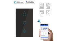 Interrupteur tactile Wi-Fi sans neutre pour éclairage, compatible Smart Life/Tuya, contrôle par application, 1/2/3/4 gangs, compatible Alexa et Google Smart Home