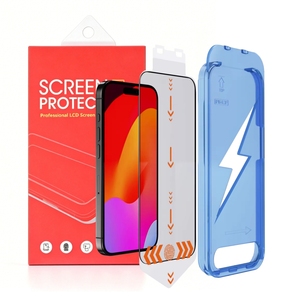 Lot de 2 films protecteurs d'écran en verre trempé 9H, kit d'installation facile, applicateur pour <span class=keywords><strong>iPhone</strong></span> 11 12 13 14 15 16 Pro Max <span class=keywords><strong>Plus</strong></span> - Product Image 1