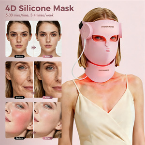 Máscara Facial y de Cuello LED 4D, Terapia de Luz de 7 Colores, Infrarrojo Cercano, Silicona Líquida, Inalámbrica, para el Cuidado de la Piel - Product Image 3