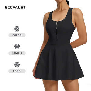 ECOFAUST 2026 New Outdoor Stretch Tennis Dress Breathable Comfortable Figure-Enhancing Women's Sleeveless Quick Dry Slim Fit