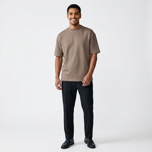 T-shirt décontracté unisexe surdimensionné en coton épais de qualité supérieure, personnalisé OEM, respirant, col rond, manches courtes, coupe classique, vente en gros - Product Image 1