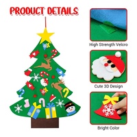DIY Hochwertige Filz-Weihnachtsbaum-Dekoration Wandbehang Ornament mit LED-Lichtern als Weihnachtsgeschenk für Kinder