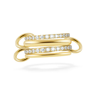Anillo de Diamantes Apilables de Cuatro Capas para Mujer, Estilo Europeo, Acabado Dorado, Diseño Geométrico, Joyería para el Dedo Índice, Regalo - Product Image 1