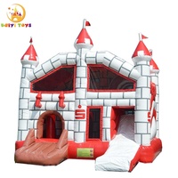 Château gonflable de parc d'attractions avec toboggan, fabriqué en PVC épais