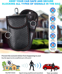 Pochette Faraday en fibre de carbone à suspendre, bloquant les signaux, protection RFID, protection de la vie privée des téléphones portables, logo personnalisé, clé de voiture tendance - Product Image 6