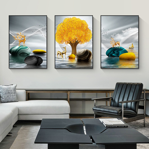 <span class=keywords><strong>Peinture</strong></span> sur toile décorative de luxe léger <span class=keywords><strong>pour</strong></span> <span class=keywords><strong>salon</strong></span>, motif paysage de cerf, art mural moderne <span class=keywords><strong>pour</strong></span> la maison - Product Image 3