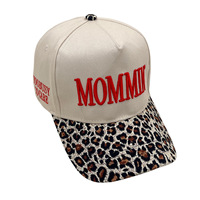 Gorra de Béisbol Estructurada de 5 Paneles con Estampado de Leopardo, Visera Curva, Logotipo Personalizado OEM, Bordado, Logotipo Impreso, Gorra Moderna de Moda al por Mayor