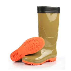 Fashion working waterproof pvc wellington gumboots safety rain boots custom for men