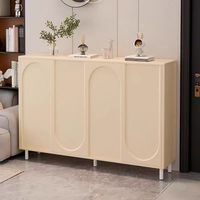 Armoire de rangement moderne en bois à panneaux surélevés pour salon, chambre, entrée, couloir, avec 3 tiroirs et étagères