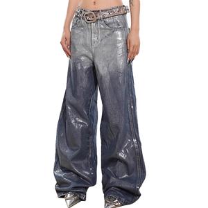 Jeans larges décontractés pour hommes, tendance streetwear, effet graffiti, vente en gros - Product Image 4