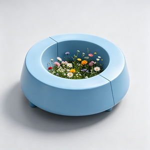 Modern Outdoor Furniture With Planter Custom GRC Tree Bench Durable Public Seating for Municipal <b>Square</b> - Product Image 3