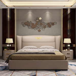 Modern Bedroom Furniture 5 Star Hotel Bedroom Queen Size <strong>Guest</strong> Room Furniture Melamine Hotel <strong>Bed</strong> - Product Image 2