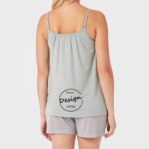 Estate dolce ragazza cinghie <span class=keywords><strong>sottili</strong></span> <span class=keywords><strong>canottiera</strong></span> in tinta unita Oversize senza maniche da donna Top personalizzati di alta qualità abbigliamento donna - Product Image 2