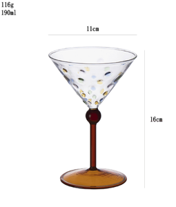 Verre à pied à pois de couleur fraîche, élégant et charmant pour la maison, les fêtes, les cafés, idéal pour servir du vin rouge, <span class=keywords><strong>des</strong></span> cocktails et du champagne - Product Image 6