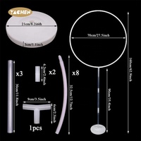 YACHEN Kit de colonnes d'arche de ballons modernes en plastique blanc, support circulaire stable pour décorations de fête d'anniversaire, de mariage et d'anniversaire de mariage