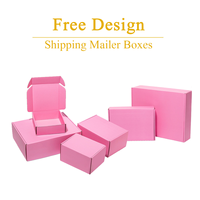 Boîtes d'Expédition pour Vêtements en Carton Ondulé Rose avec Impression de Logo de Marque Personnalisé, Emballage d'Envoi Postal
