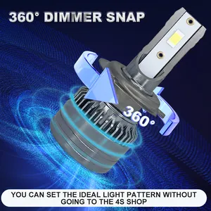 Lâmpada LED para farol de veículos e motocicletas, turbos de luz automotiva S2 H4 H7 H13 H11 9005 9006 Cob, 12v 24v