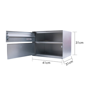 Boîte aux <span class=keywords><strong>lettres</strong></span> murale extérieure en acier inoxydable avec grande capacité pour colis, serrure sécurisée et <span class=keywords><strong>plaque</strong></span> nominative pour maison et appartement - Product Image 4