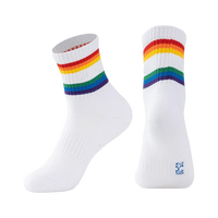 Chaussettes de sport athlétiques en coton respirant à rayures colorées, élastiques et rembourrées, pour jeunes sportifs, vente en gros, personnalisables OEM
