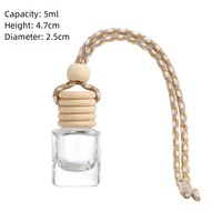 Mini flacon diffuseur de parfum rond suspendu pour voiture, 5ml, 8ml, 10ml, avec bouchon à vis et sérigraphie, bouchon en bois, logo laser