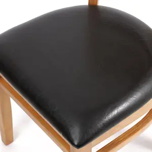 Çerçeve sandalye minderi yemek sandalyesi ticari mobilya ahşap sentetik deri yeni varış Retro restoran Sillas için Modern