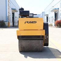 Rouleau compresseur routier autoporté FURD 550 kg à double tambour, hydraulique, diesel, mini-rouleau à asphalte, petite machine compacteuse