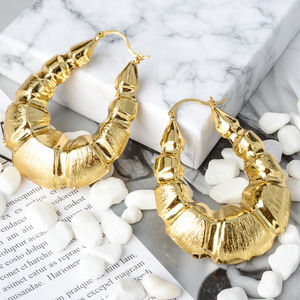 Pendientes de Aro Grandes de Cobre de Alta Calidad con Baño de Oro de 14K para Mujer, Estilo Hip Hop, Personalizables, Ideales para Bodas y Fiestas - ¡Gran Venta Africana! - Product Image 3