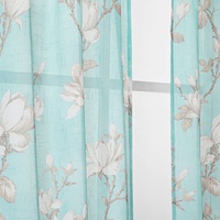 Voilages semi-transparents texturés floraux à passe-tringe, rideaux de fenêtre filtrant la lumière, style américain, ignifuges, toutes saisons pour