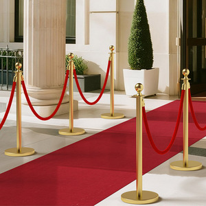 Poteaux <span class=keywords><strong>de</strong></span> délimitation en acier inoxydable avec cordes en velours rouge <span class=keywords><strong>pour</strong></span> le contrôle <span class=keywords><strong>de</strong></span> foule, barrière robuste facile à assembler <span class=keywords><strong>pour</strong></span> les cérémonies - Product Image 6