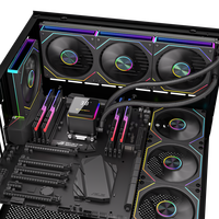 Refroidisseur liquide pour processeur AIO RGB OEM 360 mm, ventilateur, dissipateur thermique, refroidissement silencieux à eau, radiateur, affichage de la température pour boîtier de PC de bureau, alimentation 3 broches