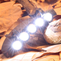 QXMOVING Mini Torcia Frontale a 5 LED, Lampada da Testa Portatile con Clip per Cappello, per Caccia, Campeggio, Pesca