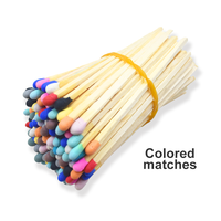 Allumettes de sécurité en vrac, écologiques, style classique, bâtonnets en bois colorés arc-en-ciel, impression de logo, allumettes longues avec griffoir