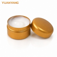 Contenant vide en aluminium finition or personnalisé pour baume pour les mains, pot de parfum solide avec couvercle à vis à large ouverture pour les marques de soins de la peau