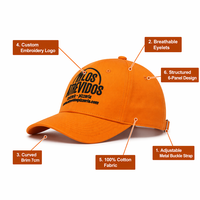 Gorra de Béisbol de Algodón Bordada Personalizada con el Logotipo de la Marca de Restaurante o Cafetería, Ajustable, OEM