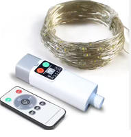 Guirlande lumineuse de Noël moderne, 10 m, 100 LED, fil de cuivre, rechargeable par USB, blanc chaud, étanche, télécommande, IP65