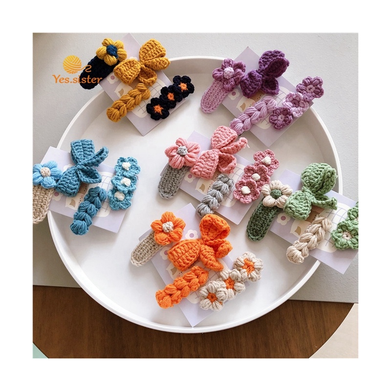 Оптовая продажа, сделай сам, экологически чистые женские модные зажимы для волос ручной работы с милым цветочным бантом