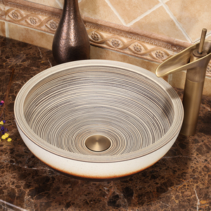 Venta al por mayor decorativo guardarropa sombra blanco mate encimera lavado de pelo lavabo redondo baño lavabo cuenco de cerámica - Product Image 3