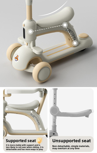 Patinete Infantil 3 <span class=keywords><strong>en</strong></span> 1 Plegable con Ruedas de PU y Luces LED, Marco de Aluminio con Empuñadura y Protección de Seguridad para Niños de 1 a 12 Años - Product Image 6