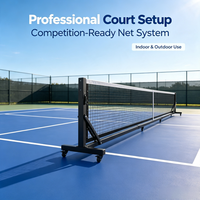 Système de filet de pickleball portable et mobile avec poteaux pour terrains extérieurs et intérieurs, entraînement en club