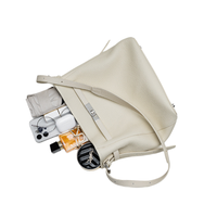 Sac seau en cuir véritable SHX personnalisé pour femme - Forme hobo souple, bandoulière réglable, grande capacité, léger, pour tous les jours