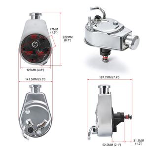 पावर स्टीयरिंग पंप पी श्रृंखला 5/8 "कीवे पुली शाफ्ट क्रोम स्ट्रीट/हॉट रॉड जलाशय गियरबॉक्स 66-74 ग्राम चेव्रोलेट के लिए - Product Image 6