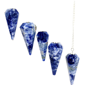 Vente en gros de pendule de radiesthésie de guérison en sodalite naturelle polie pour la lecture d'énergie de guérison, le travail d'amour et l'utilisation décorative - Product Image 1