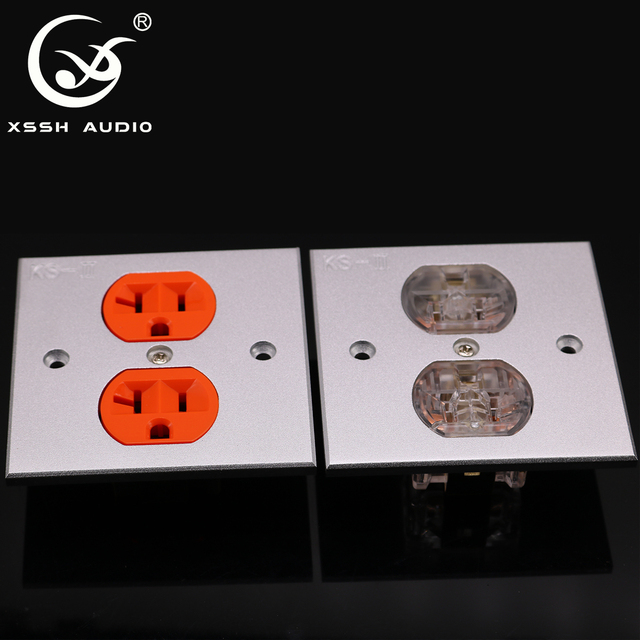 Wall Outlet YIVO XSSH Audio HIFI Speaker Audio Video US Standard 86X86MM Aluminium Alloy Plate Electric Power Plug Sockets